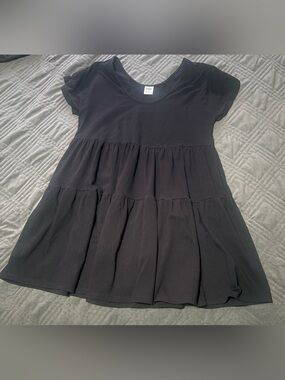 Smash + Tess Black Tiered Short Sleeve Kids Dress